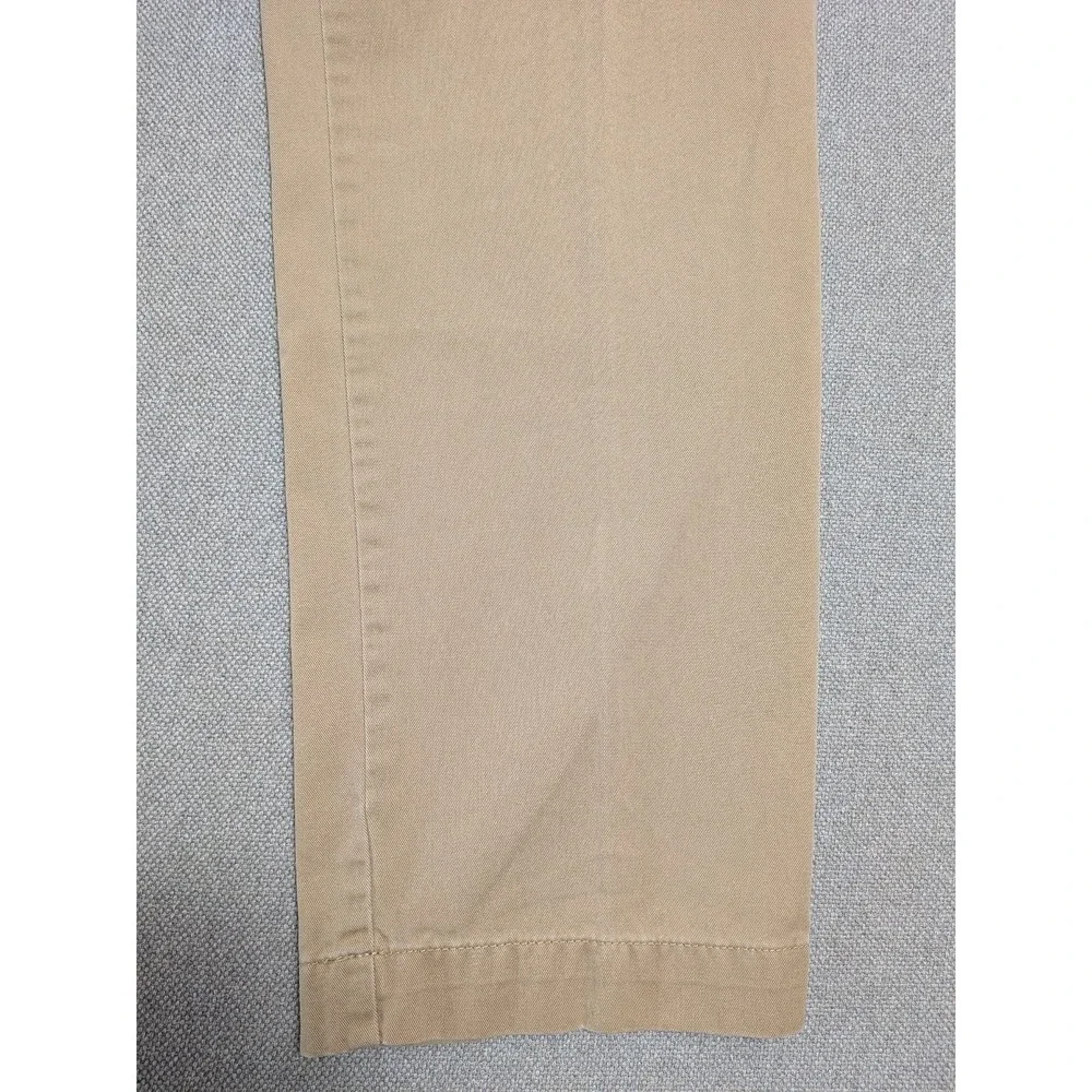Polo Ralph Lauren Men's 34x32 Khaki Chino Pants Cotton Flat Front Prep Office